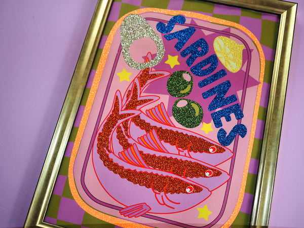 Sardines Glitter Print