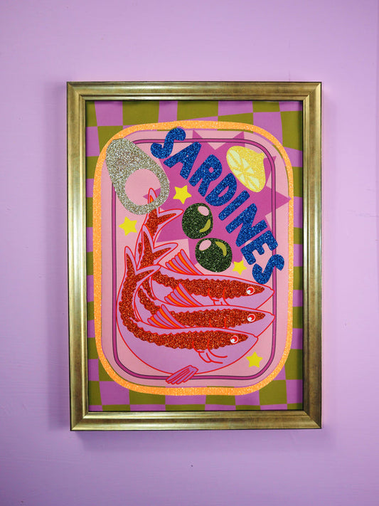 Sardines Glitter Print