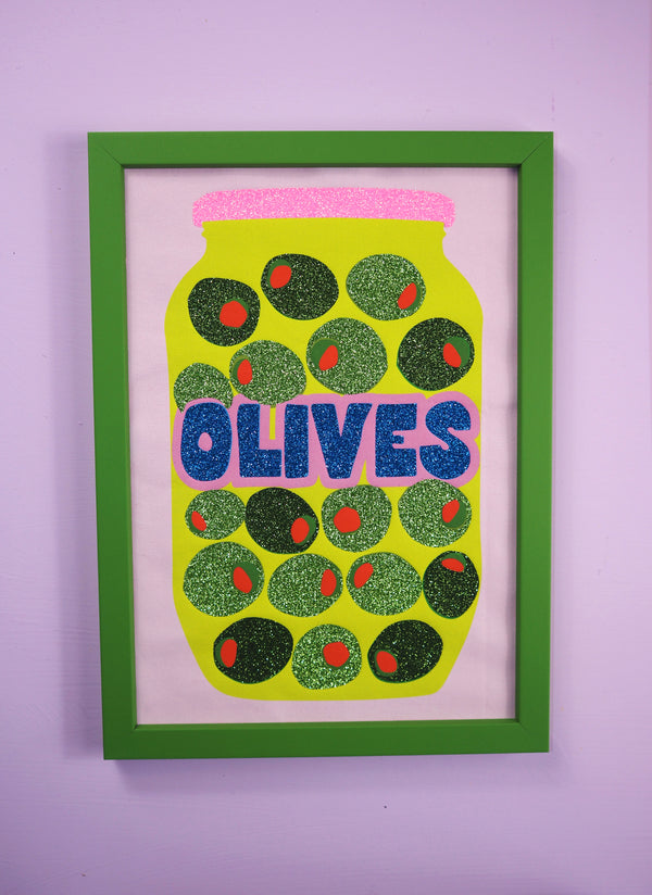 Olives Glitter Print