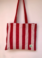 Pink & Red Stripe Tote
