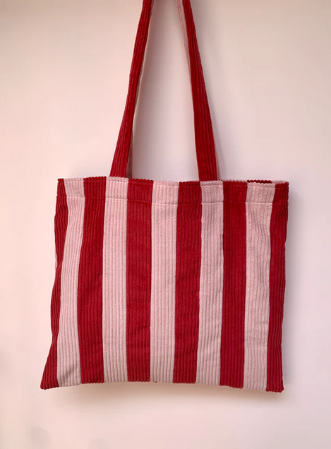 Pink & Red Stripe Tote