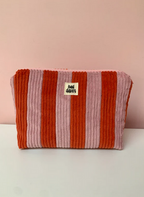 Pink & Orange Stripe Large Pouch