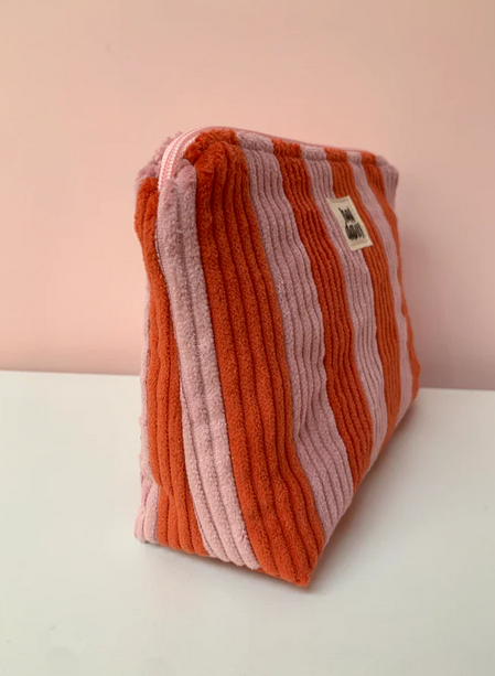 Pink & Orange Stripe Large Pouch