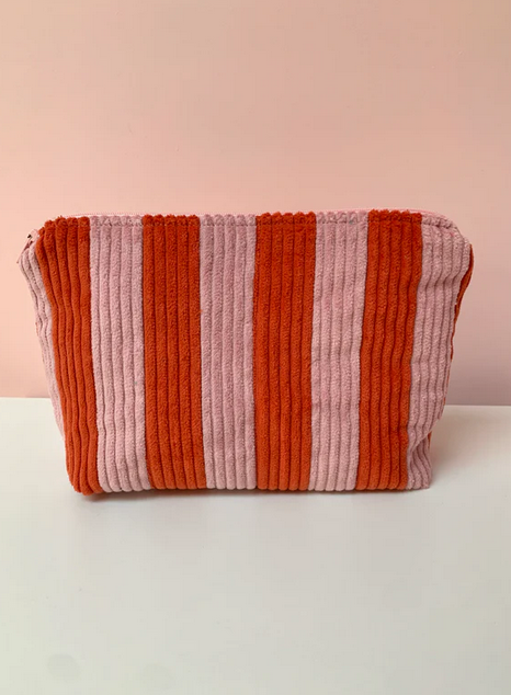 Pink & Orange Stripe Large Pouch