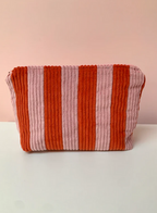Pink & Orange Stripe Large Pouch