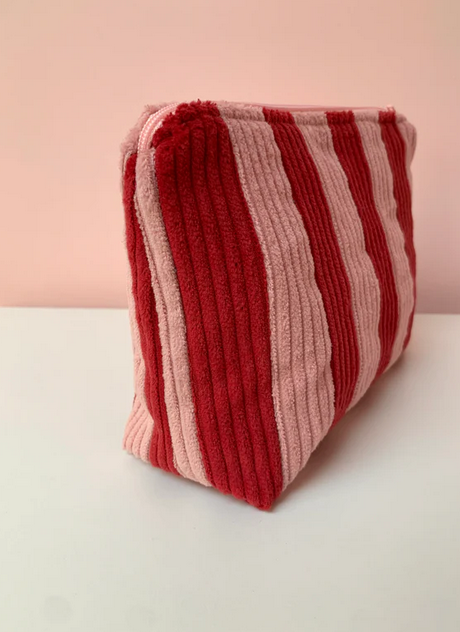 Pink & Red Stripe Large Pouch