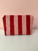 Pink & Red Stripe Large Pouch