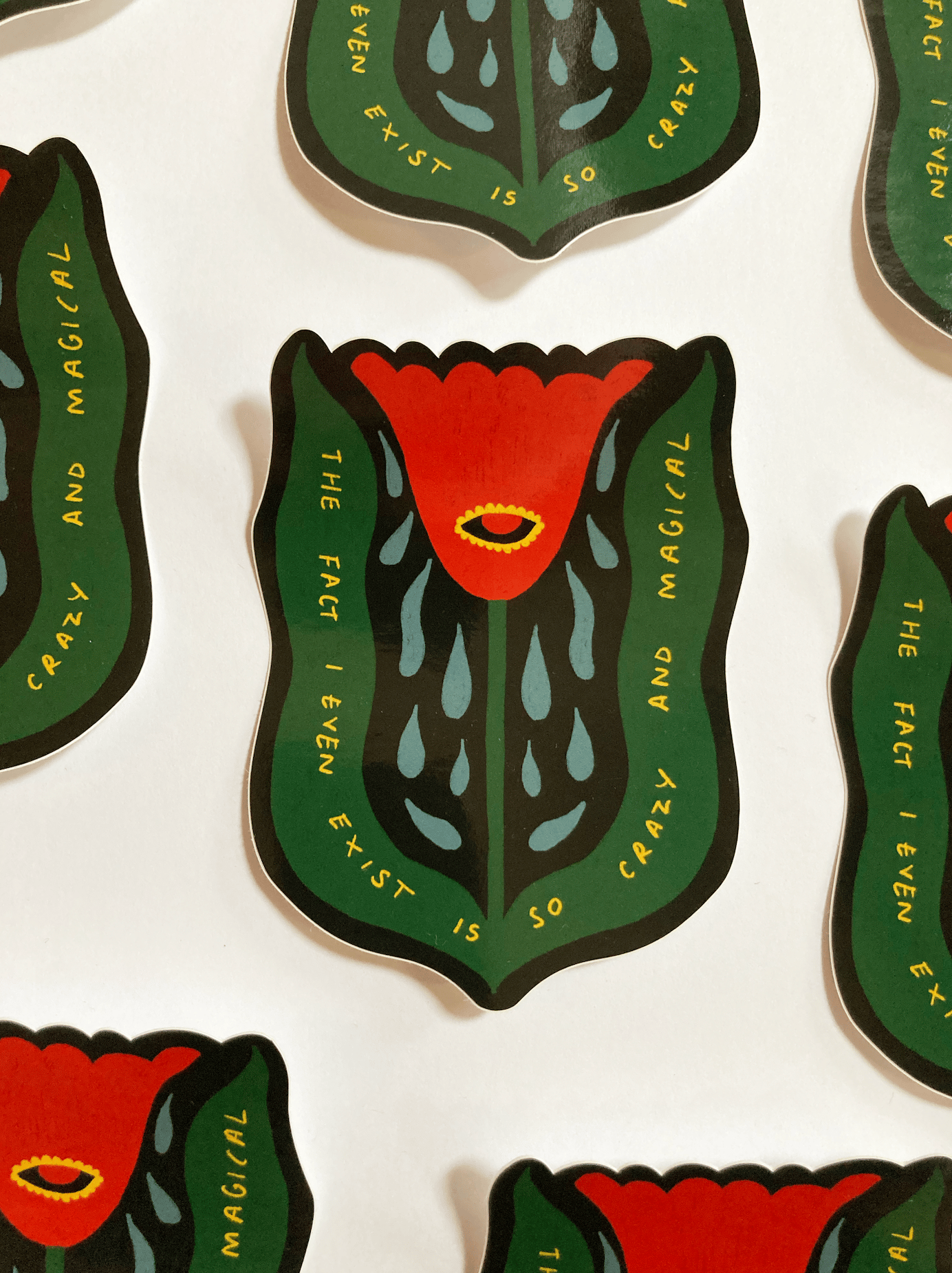 Crazy I Exist Stickers