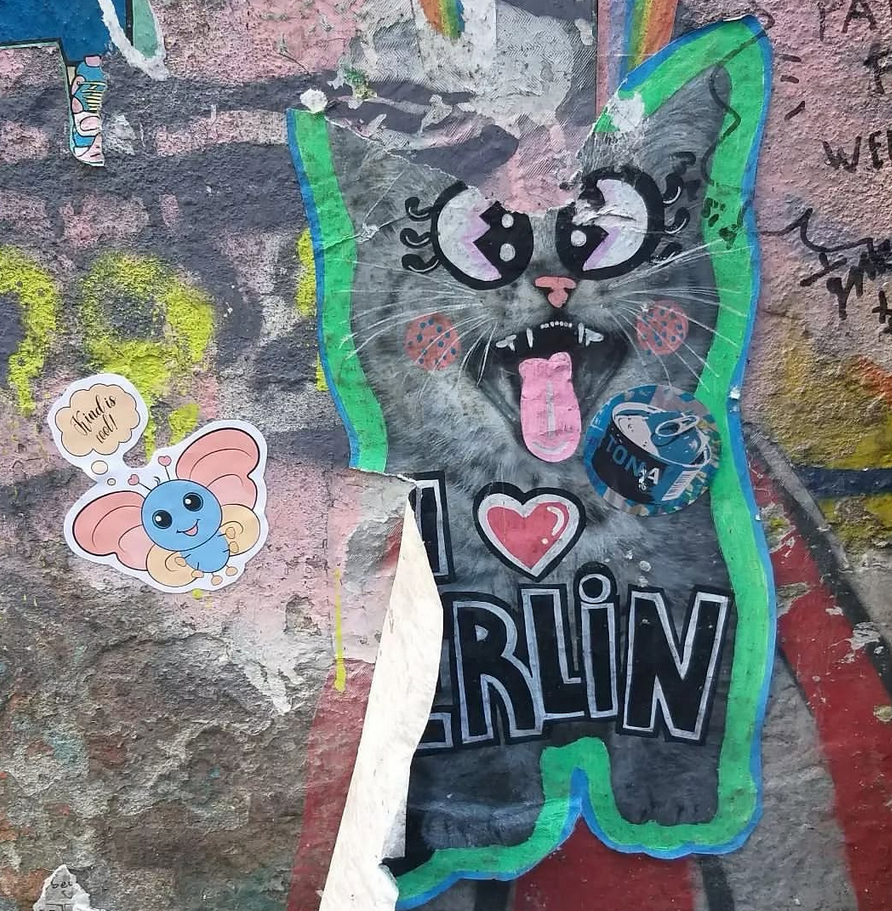 Paste Up 'I LOVE SHOREHAM' Kitty. Yellow Print Version