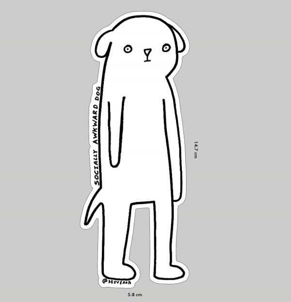Socially Awkward Dog Sticker-Neighbourhood Store 