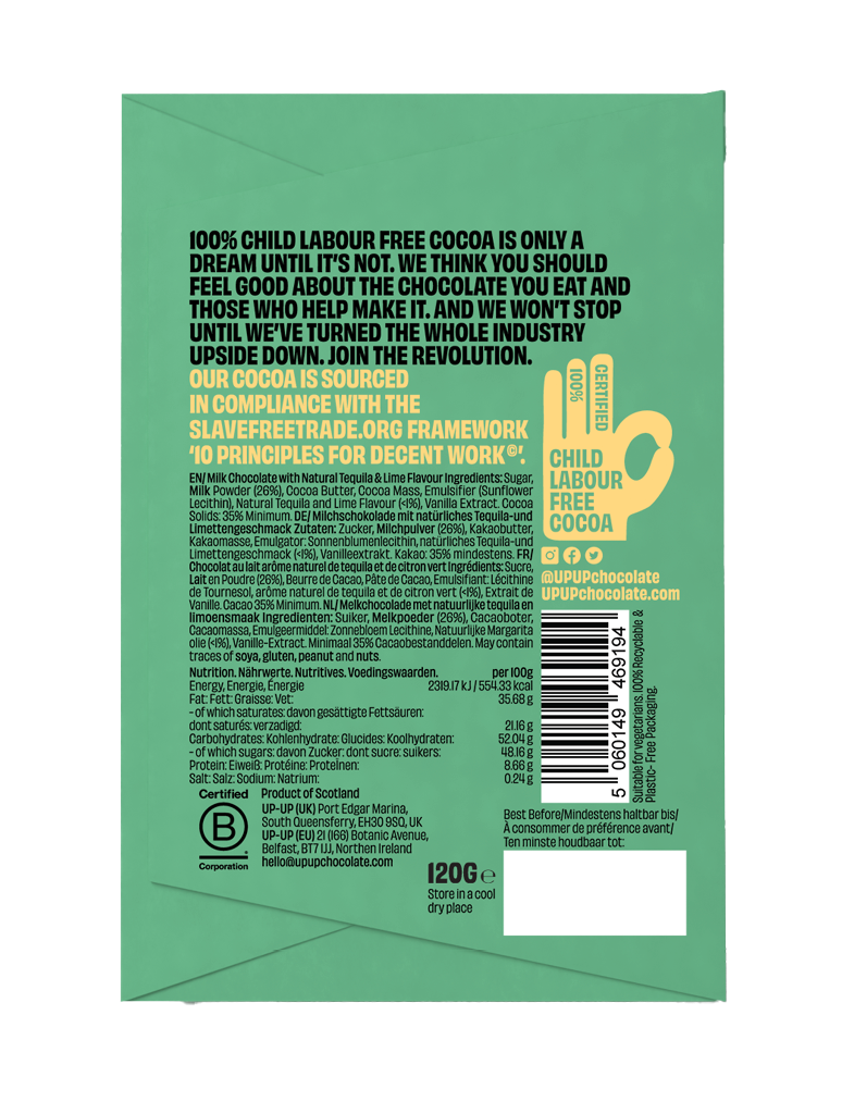 Tequilla + Lime Milk Chocolate