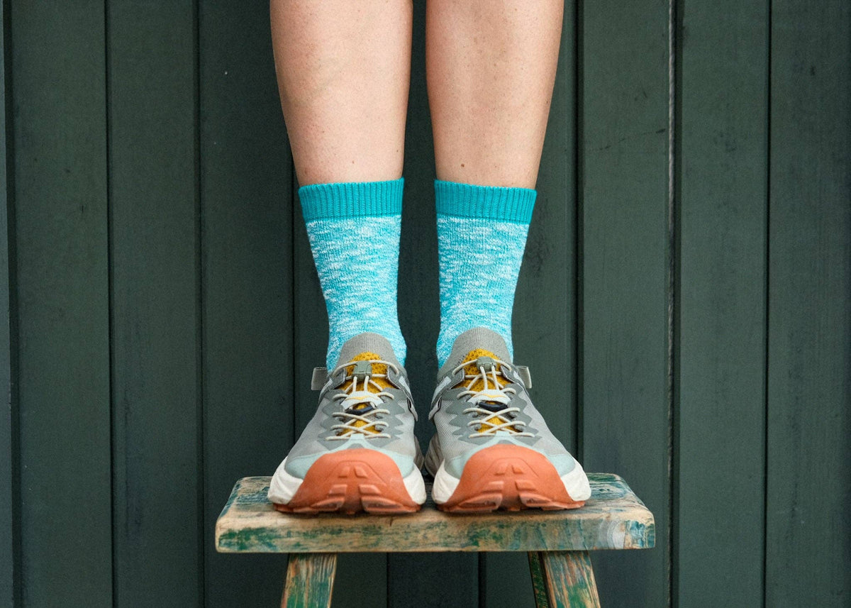 Turquoise Classic Slub Socks