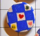 Fridge magnet checkerboard  blue