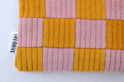 Pink & Mustard Checkerboard Small Pouch