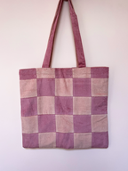 Light Pink & Dusky Pink Checkerboard Tote-Neighbourhood Store 