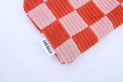 Pink & Orange Checkerboard Small Pouch