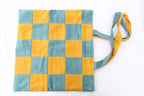 Mustard & Seafoam Checkerboard Tote-Neighbourhood Store 