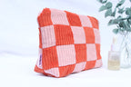 Pink & Orange Checkerboard Large Pouch-Neighbourhood Store 