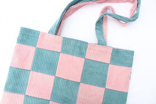 Pink & Seafoam Checkerboard Tote-Neighbourhood Store 