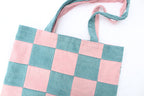 Pink & Seafoam Checkerboard Tote-Neighbourhood Store 