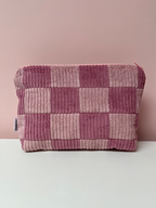 Light Pink & Dusky Pink Checkerboard Large Pouch-Neighbourhood Store 
