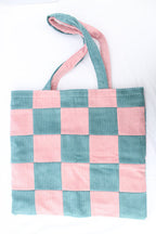 Pink & Seafoam Checkerboard Tote-Neighbourhood Store 