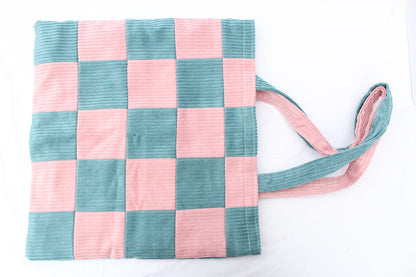 Pink & Seafoam Checkerboard Tote