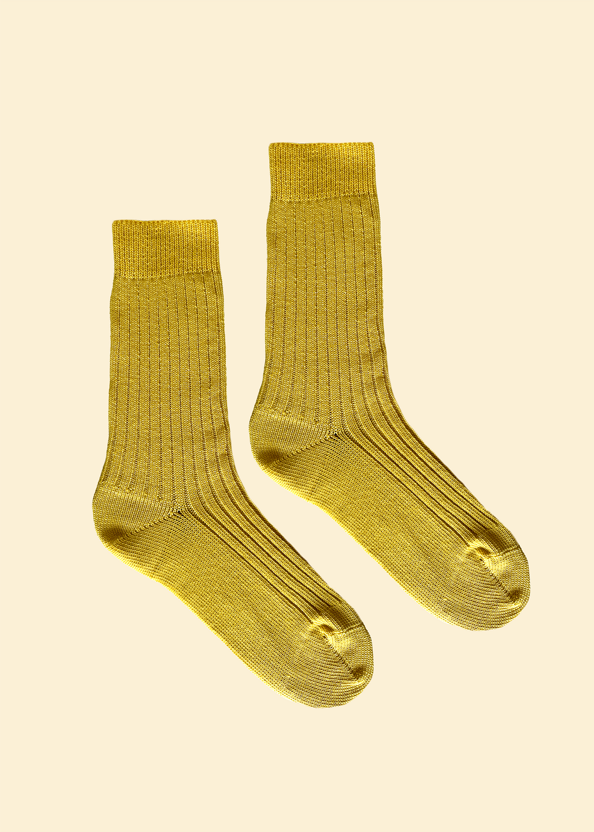 Yellow Wide Rib Socks