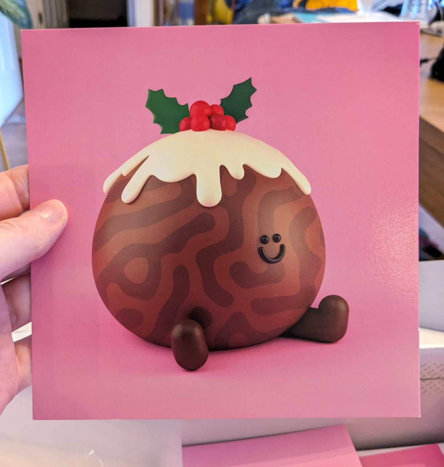 Christmas pudding greeting card