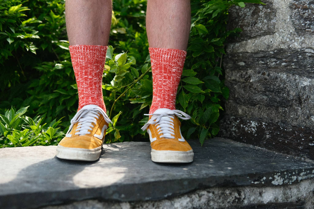 Orange Chunky Knit Socks