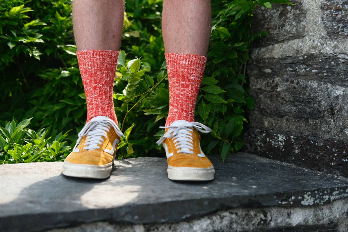 Orange Chunky Knit Socks