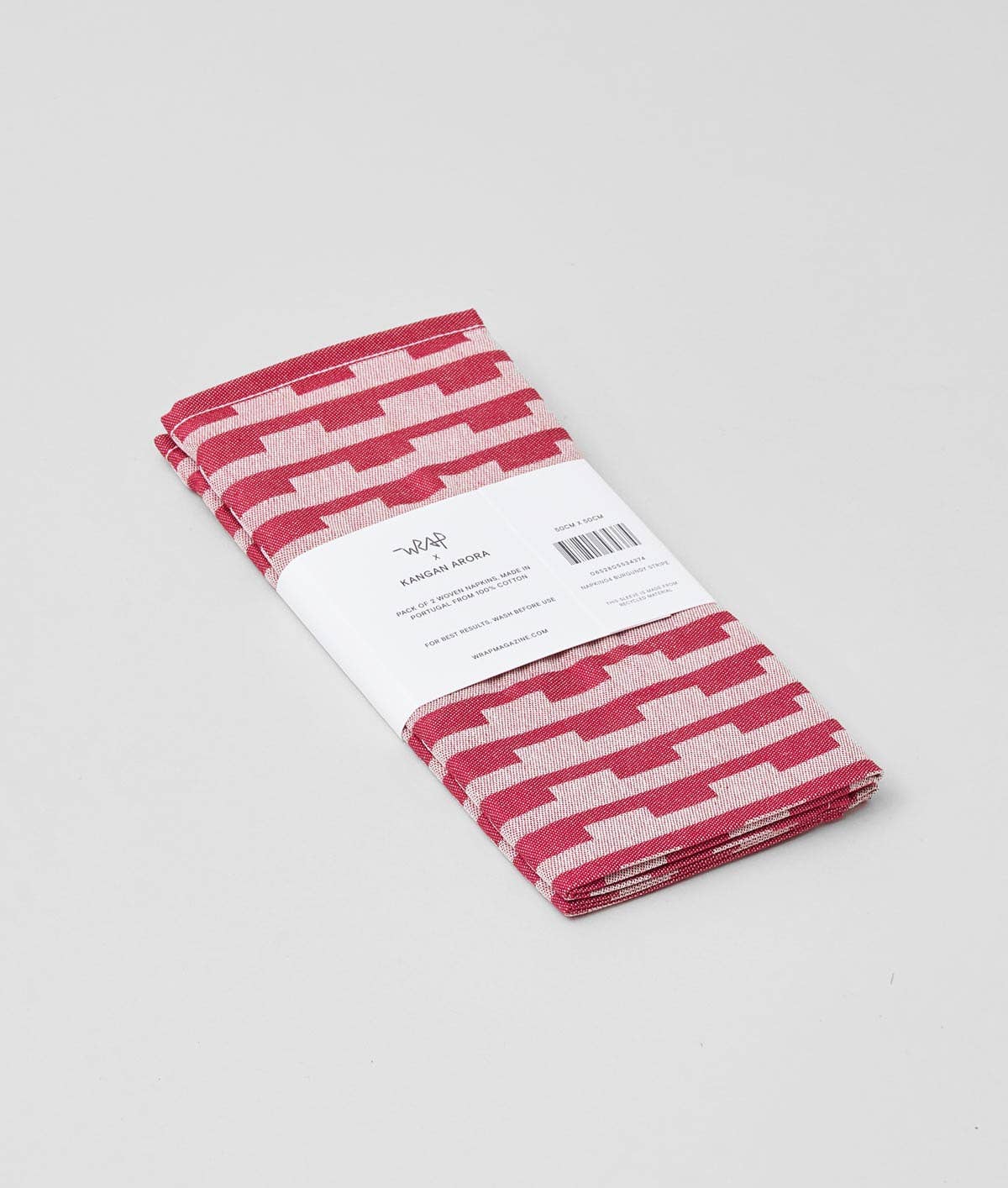 Stripes Burgundy/Natural Napkin Set