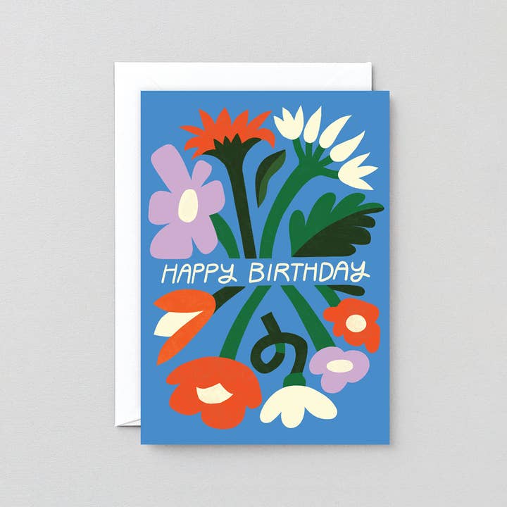 Happy Birthday Floral Embossed