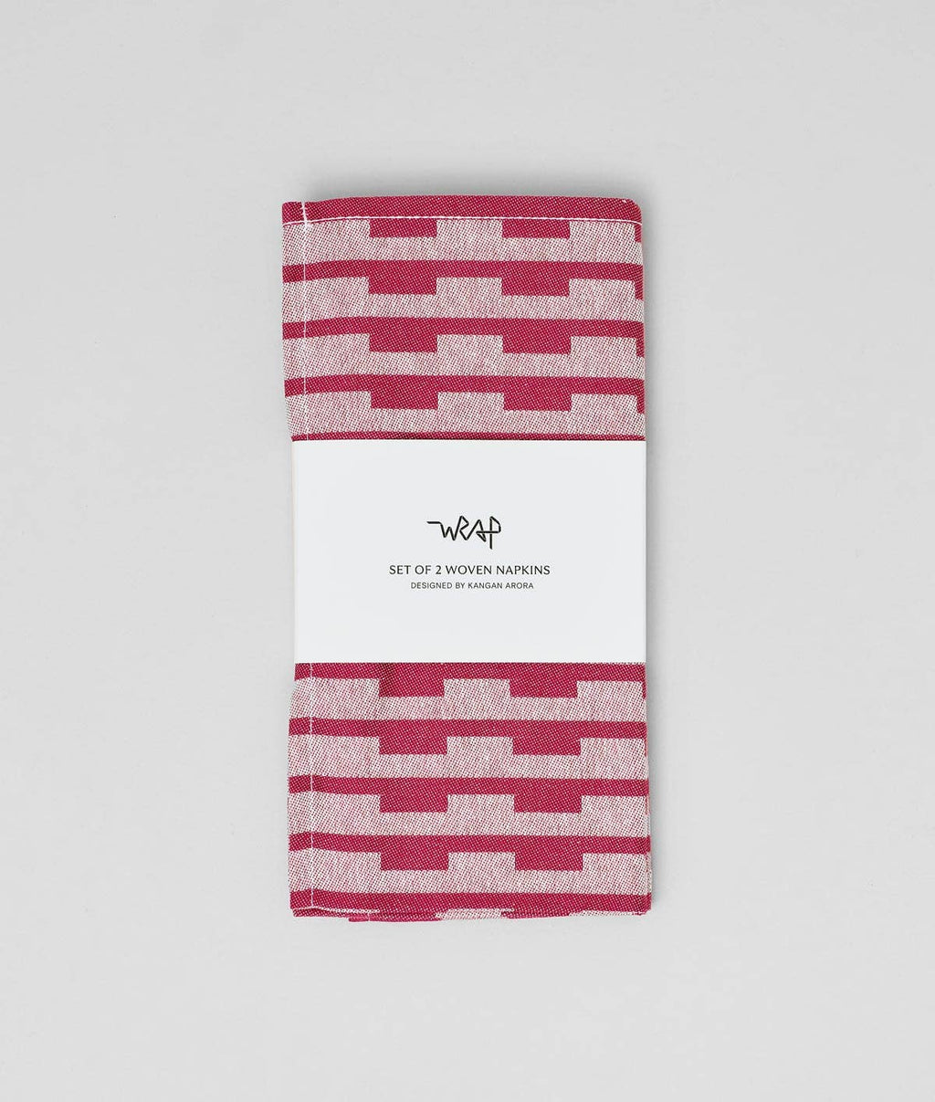 Stripes Burgundy/Natural Napkin Set