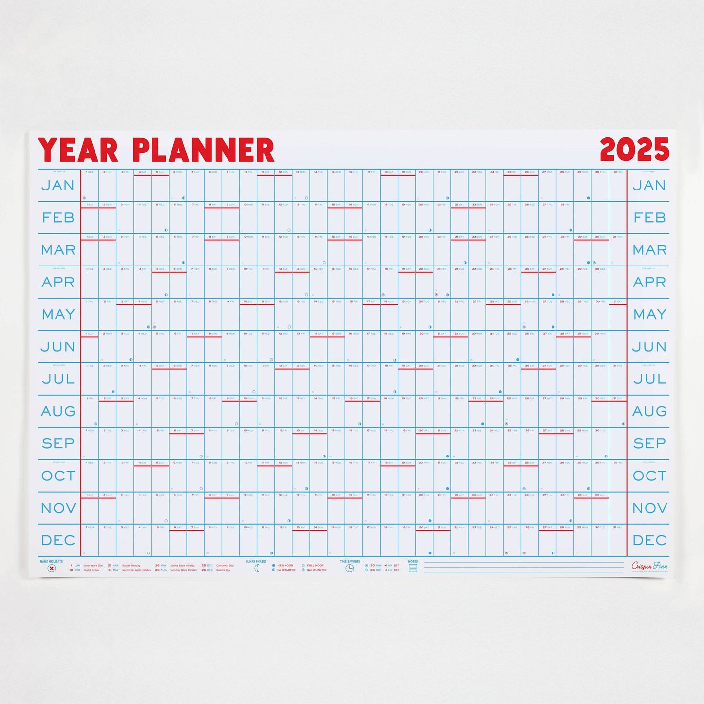 2025 Year Planner - Landscape View