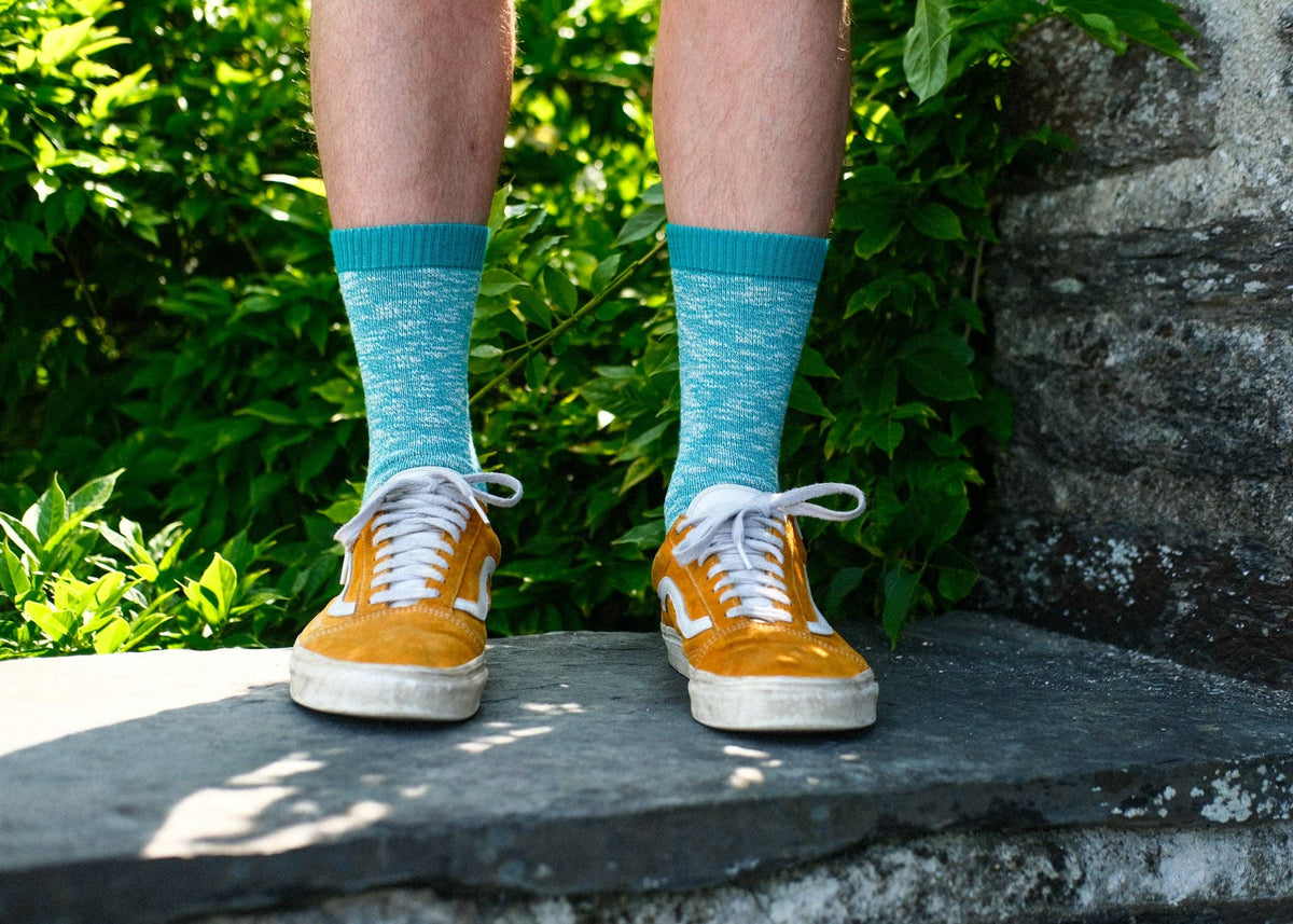 Turquoise Classic Slub Socks