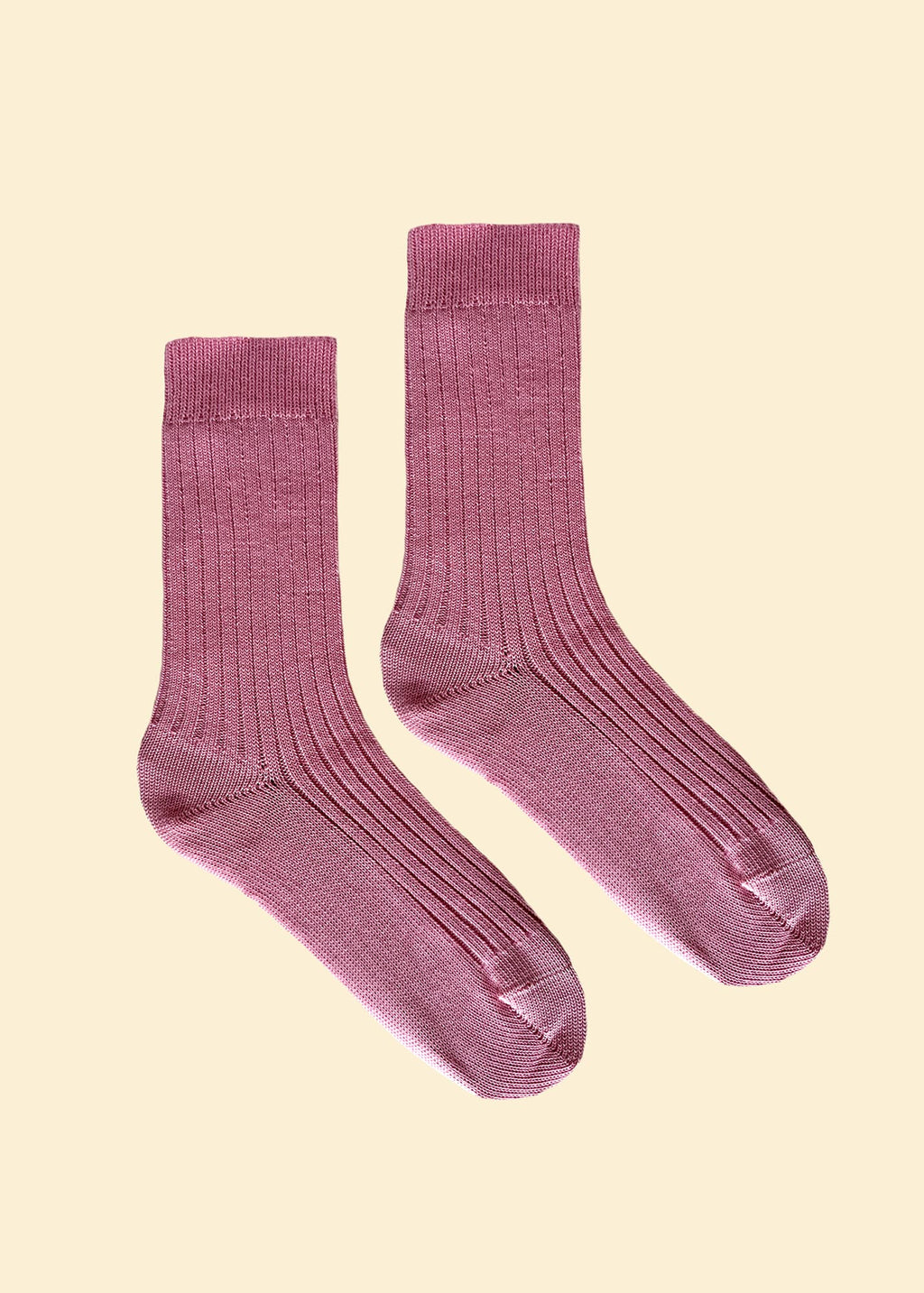 Pink Wide Rib Socks