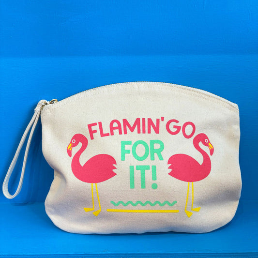 Flamin'go For It Large Zip Pouch