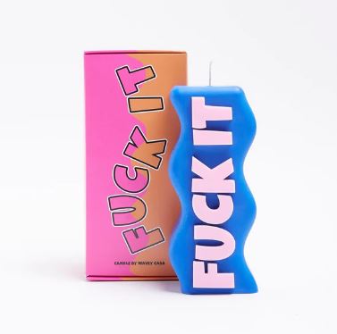 Fuck It Candle - Blue & Pink