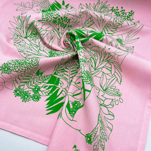 Screenprinted Cat Tea Towel - Various Colourways