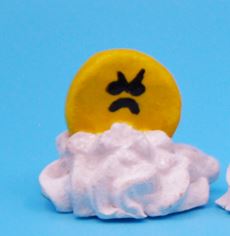Grumpy little meringue with yellow face