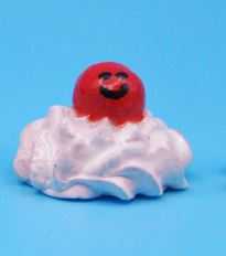 Happy little meringue with red face