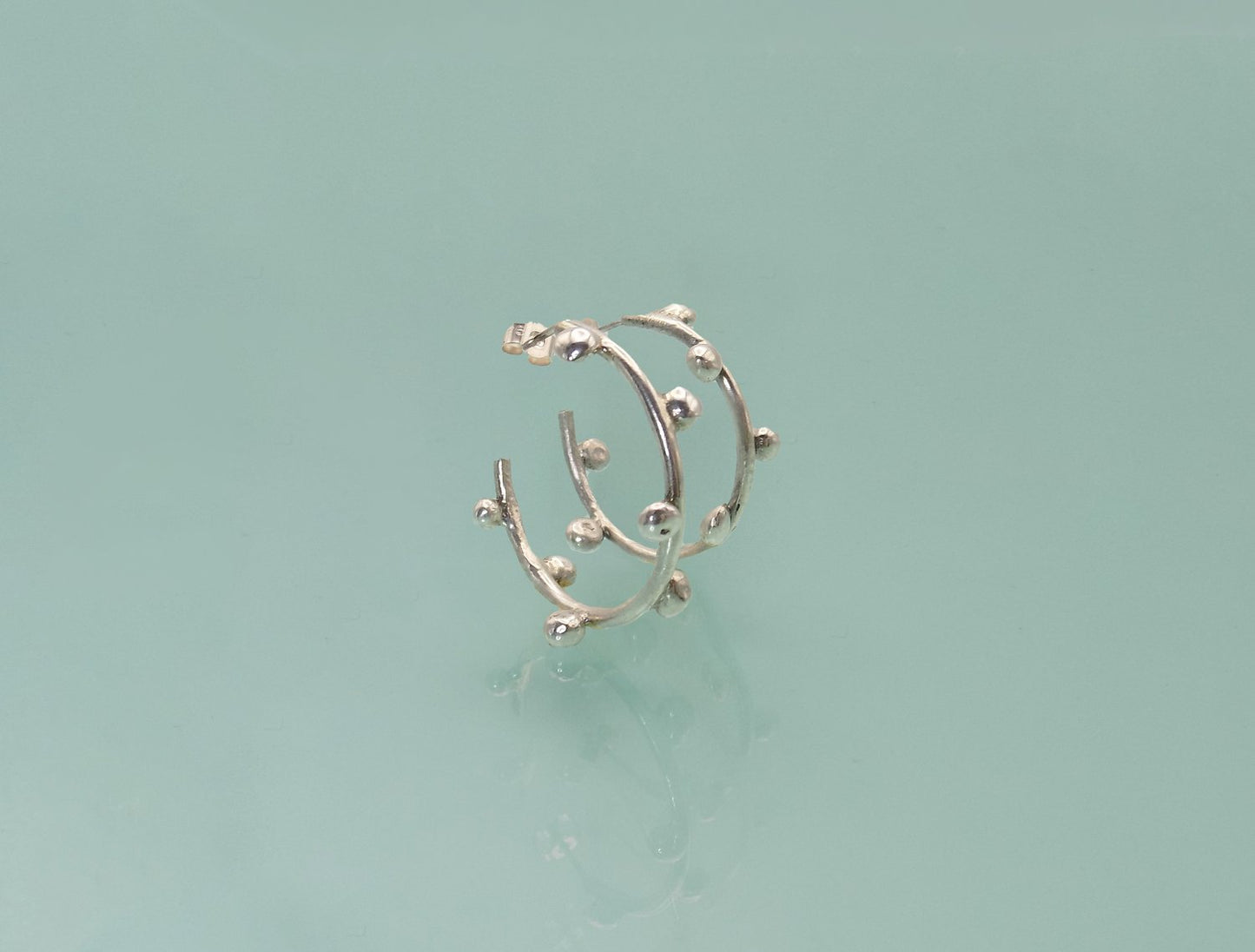 Chunky Silver Melted Hoops