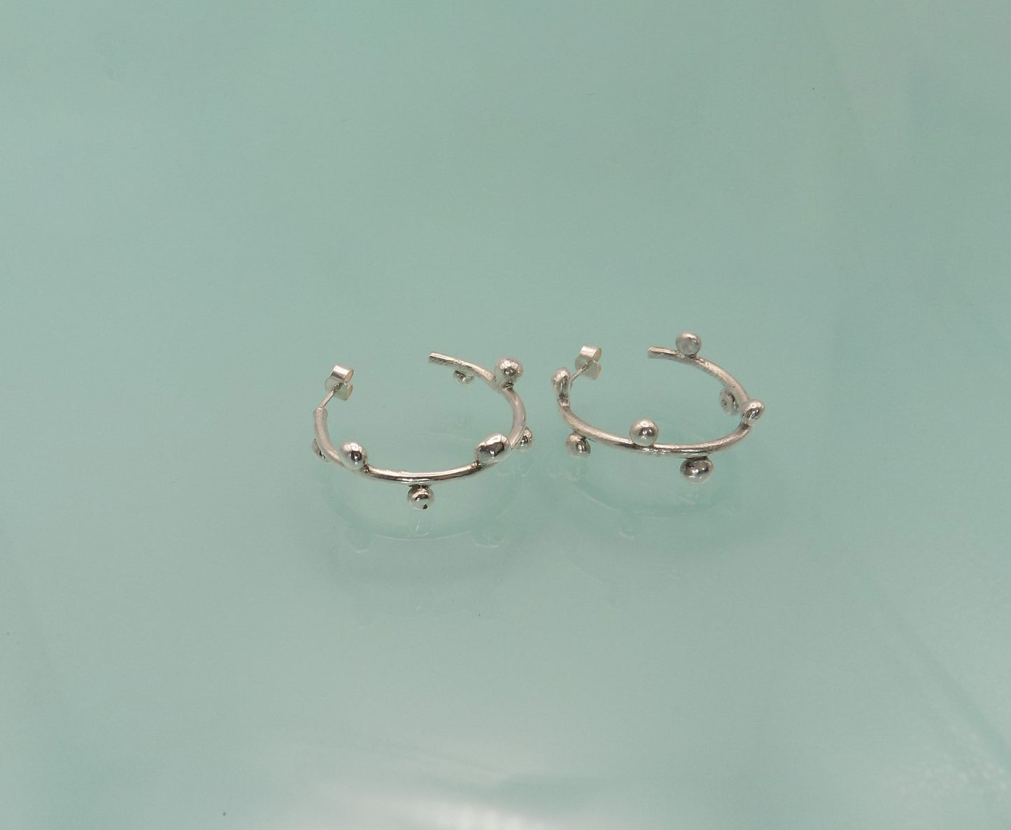 Chunky Silver Melted Hoops