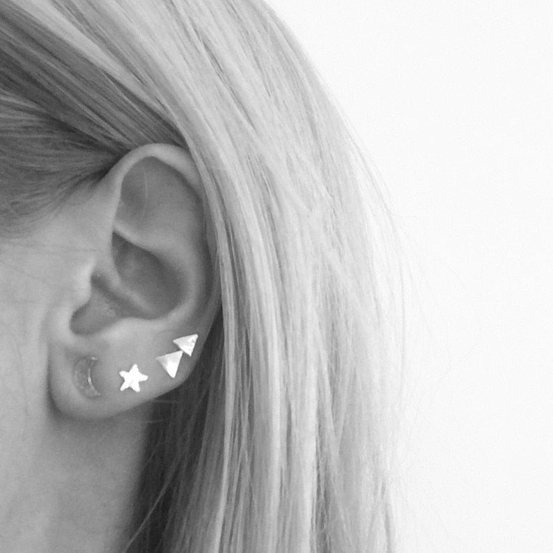 Silver star & moon studs-Neighbourhood Store 
