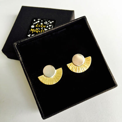 Silver + Brass Art Deco Studs-Neighbourhood Store 