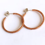 Small Hammered Copper Hoops