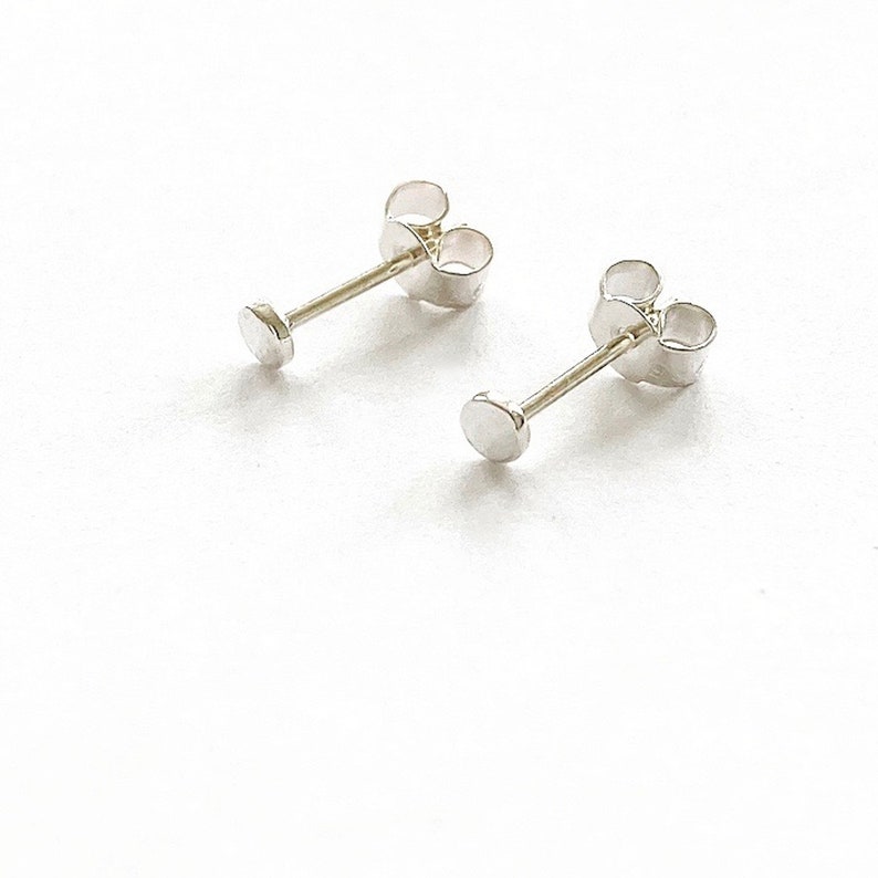 Small hammered silver circle studs