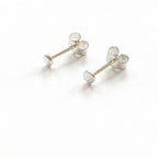 Small hammered silver circle studs