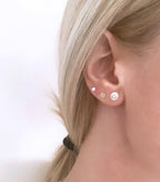 Small hammered silver circle studs